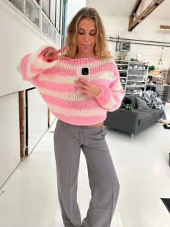Anna Olympia striktrøje - Lyserød
