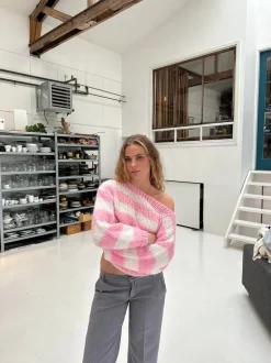 Anna Olympia striktrøje - Lyserød