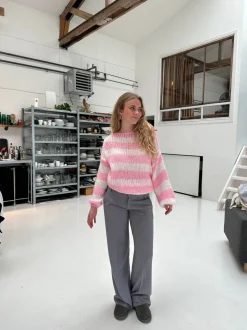 Anna Olympia striktrøje - Lyserød