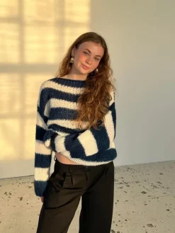 Anna Olympia striktrøje - Navy