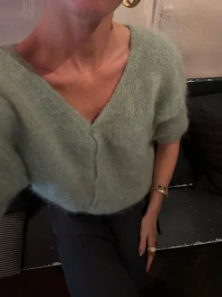 Annaly mohair cardigan - Sage grøn