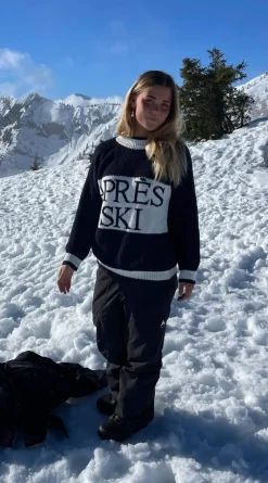 Aprés ski striktrøje - Navy/hvid
