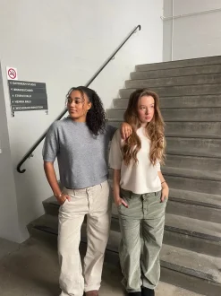 Arabella strikket t-shirt - Grå