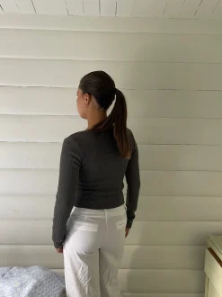 Ariella square neck bluse - Mørkegrøn