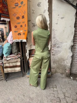 Armina vest med detaljer - Grøn