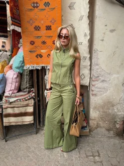 Armina vest med detaljer - Grøn