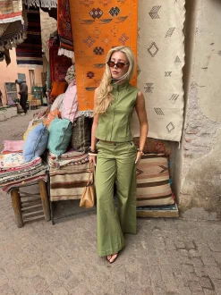 Armina vest med detaljer - Grøn
