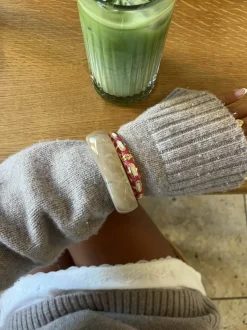Arna armbånd med mønster - Lyserød/guld