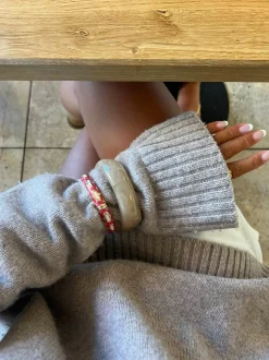 Arna armbånd med mønster - Lyserød/guld