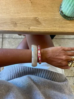 Arna armbånd med mønster - Lyserød/guld