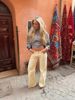 Audrena lavtaljede jeans - Gul