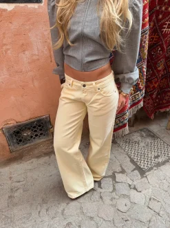 Audrena lavtaljede jeans - Gul