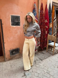 Audrena lavtaljede jeans - Gul