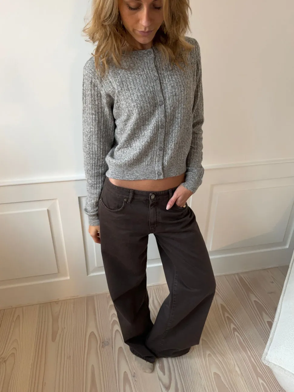 Audrey jeans - Mørkebrun
