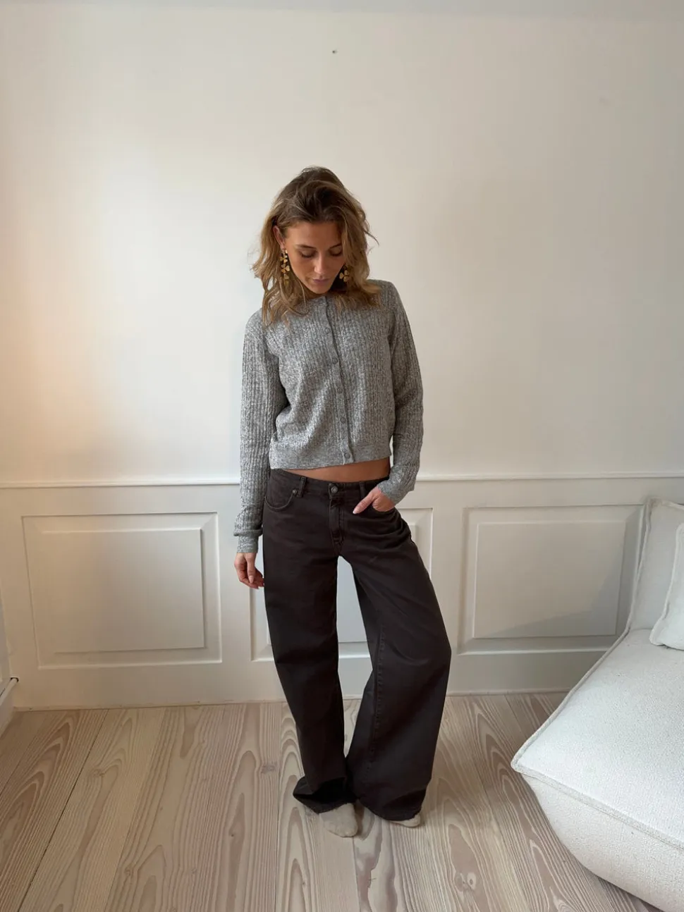 Audrey jeans - Mørkebrun