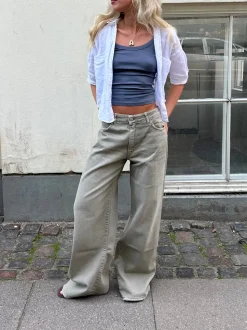 Audrey jeans - Sage grøn