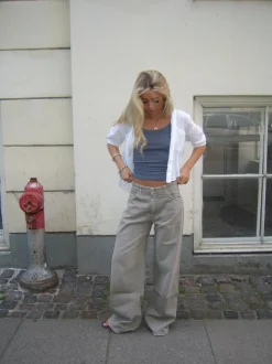 Audrey jeans - Sage grøn