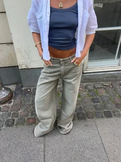 Audrey jeans - Sage grøn