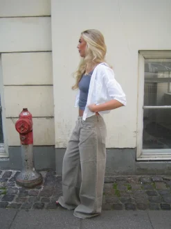 Audrey jeans - Sage grøn