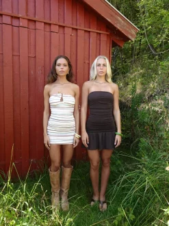 Audria minikjole - Brun/blå