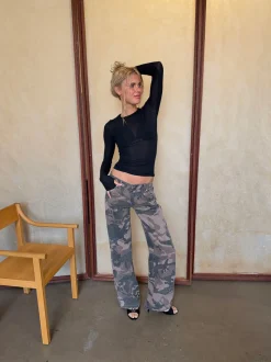 Audrine army jeans - Brun/grøn