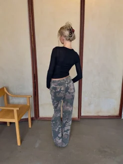 Audrine army jeans - Brun/grøn