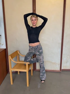 Audrine army jeans - Brun/grøn