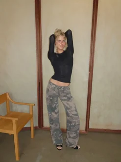 Audrine army jeans - Brun/grøn