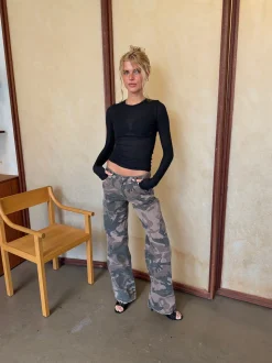 Audrine army jeans - Brun/grøn