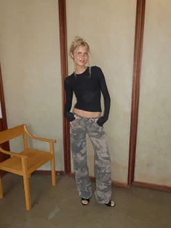Audrine army jeans - Brun/grøn