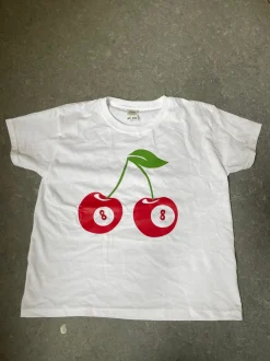 8-ball kirsebær baby tee- hvid