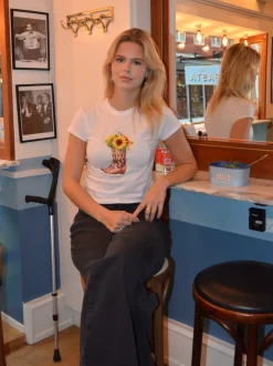 Be my sunflower baby tee - Hvid