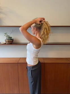 Beate tanktop i rib - Hvid