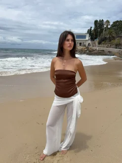 Belle satintop - Brun