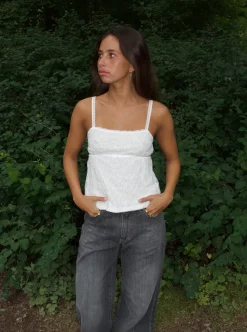 Bente blondetop - Hvid