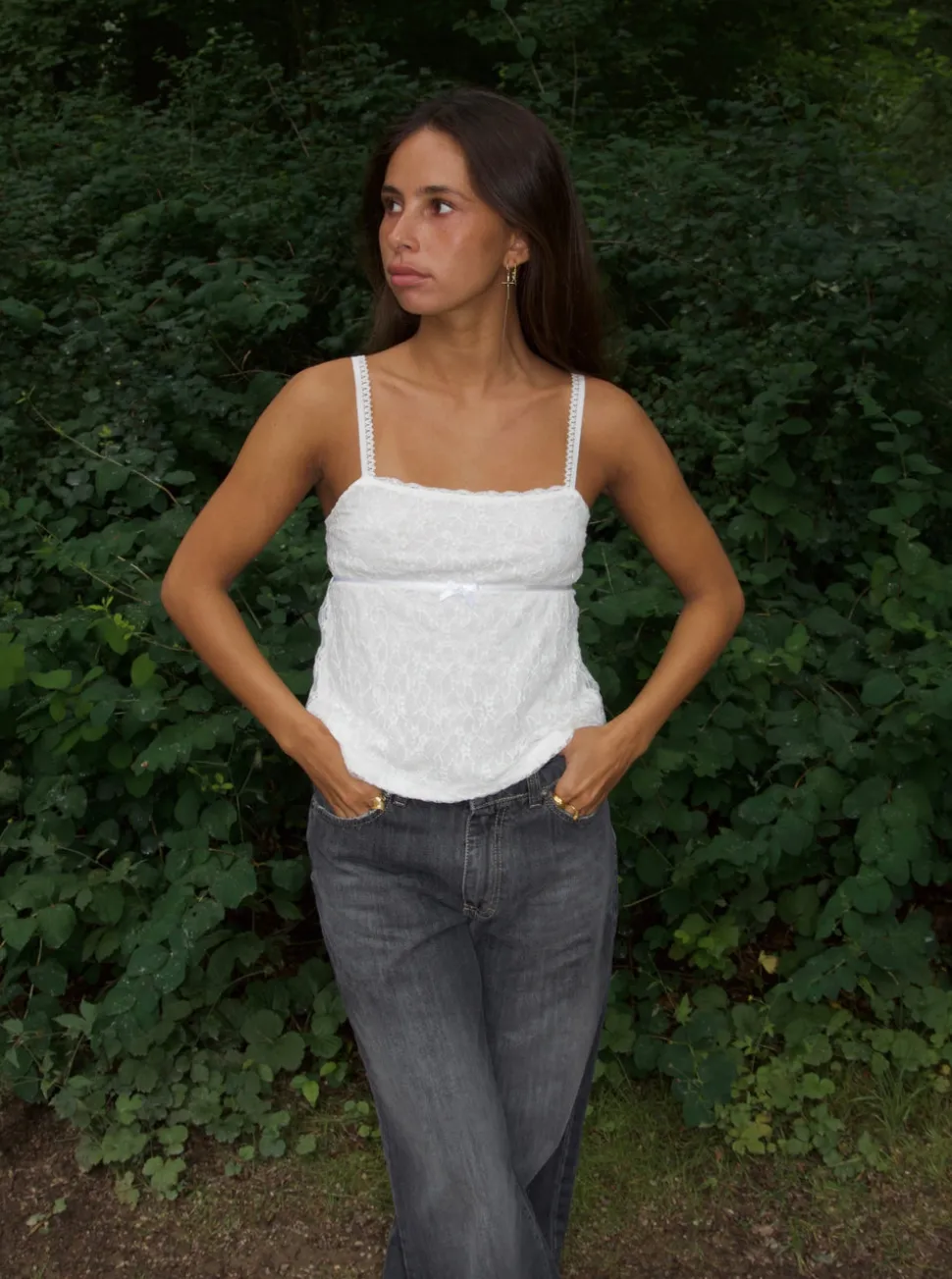 Bente blondetop - Hvid