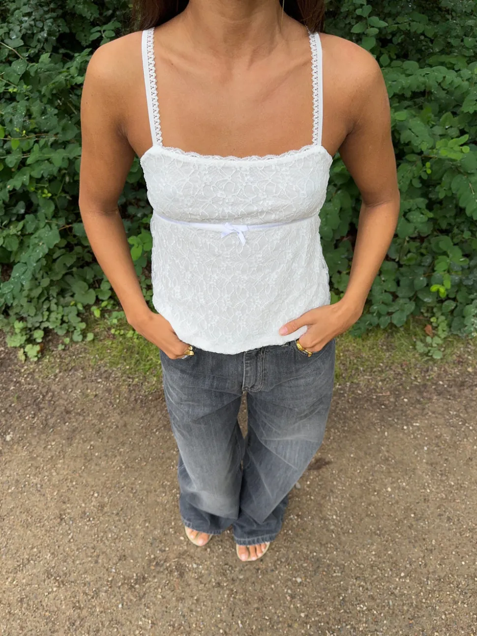 Bente blondetop - Hvid