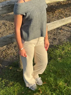 Betsy baggy fløjlsbukser - Off white