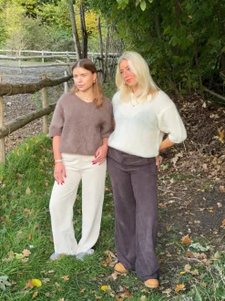 Betsy baggy fløjlsbukser - Off white