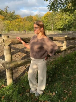 Betsy baggy fløjlsbukser - Off white