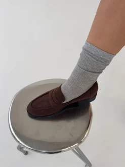 Blova loafers i imiteret læder - Brun