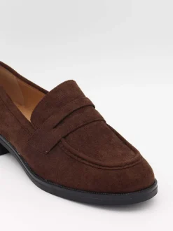 Blova loafers i imiteret læder - Brun