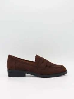 Blova loafers i imiteret læder - Brun