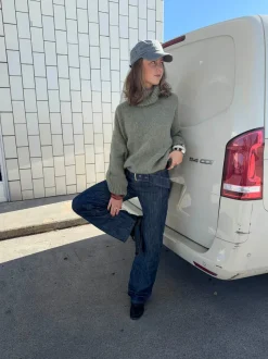 Boletta jeans med bælte - Mørkeblå denim