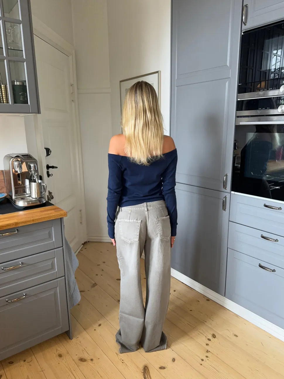 Boston off-shoulder bluse - Blå