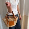 Botalia strandtaske i flet - Beige