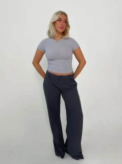 Britney lavtaljede suit bukser - grå
