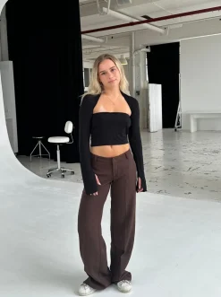Britney lavtaljede suit bukser - brun