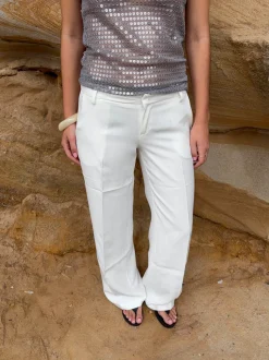 Britney lavtaljede suit bukser - Hvid