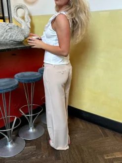 Britney lavtaljede suit bukser - Beige